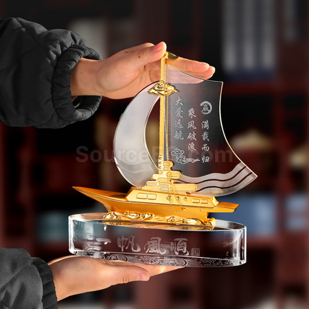 禮品訂造水晶帆船紀念品