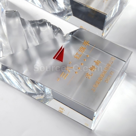 禮品訂造不規則水紋星星水晶獎座紀念品