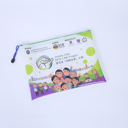 禮品訂造PVC網格拉鏈文件袋紀念品