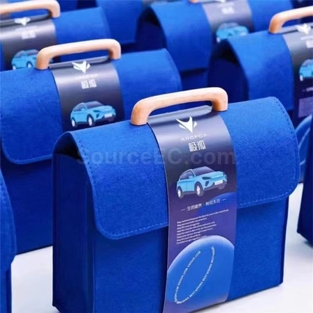 禮品訂造木柄毛氈手挽袋紀念品