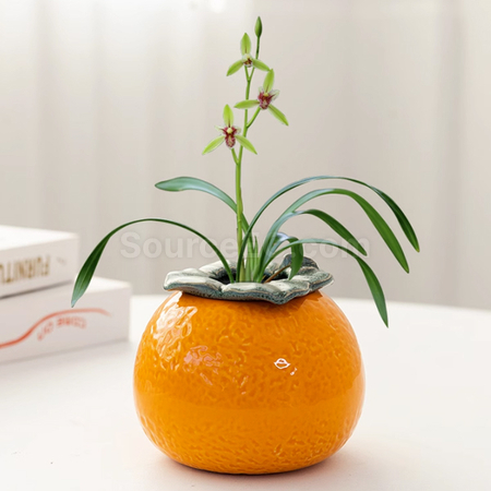 禮品訂造橘子陶瓷花瓶紀念品