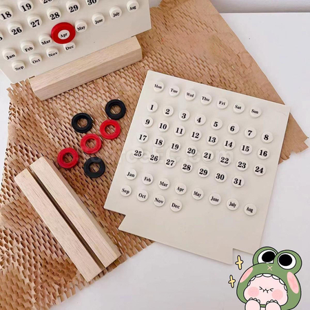 禮品訂造木架套圈萬年曆紀念品