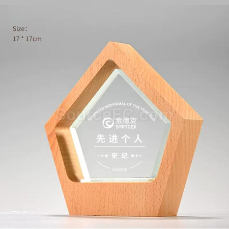 禮品訂造木質水晶座紀念品
