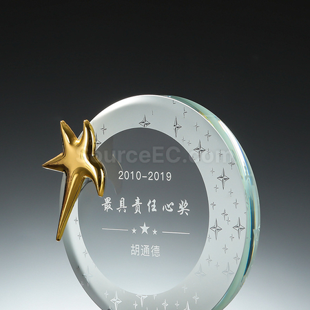 禮品訂造創意金屬水晶座紀念品