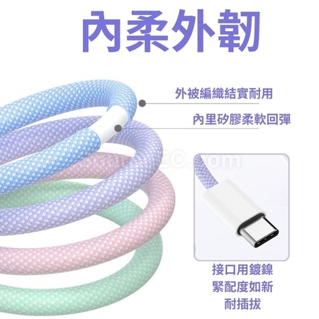 禮品訂造雙Type-C馬卡龍快充線紀念品
