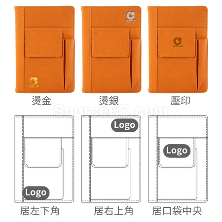 禮品訂造多功能麻紋皮革筆記本紀念品