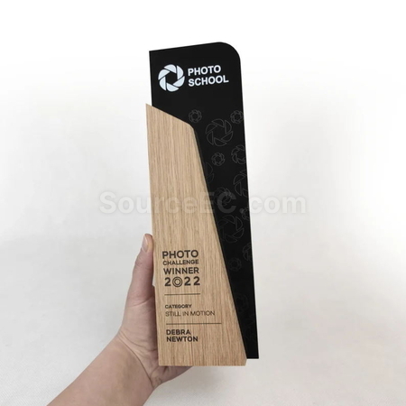 禮品訂造實木亞加力獎座紀念品