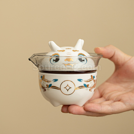禮品訂造瑞龍陶瓷茶具套裝紀念品