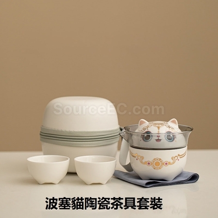禮品訂造瑞龍陶瓷茶具套裝紀念品