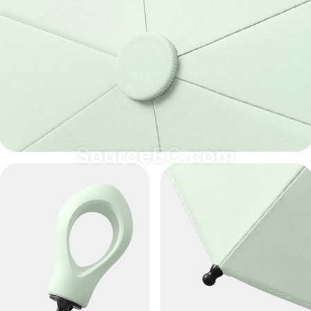 禮品訂造指環柄五摺黑膠雨傘紀念品