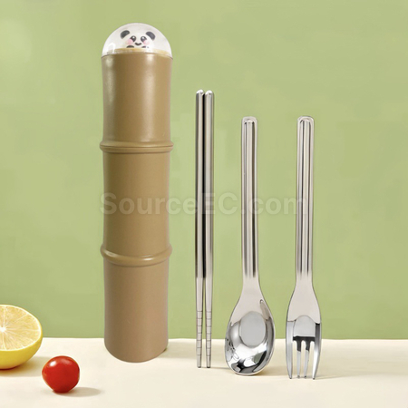 禮品訂造熊貓自備餐具套裝紀念品