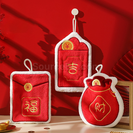禮品訂造聖誕吸水珊瑚絨擦手巾紀念品
