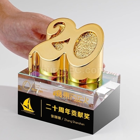 禮品訂造樹脂水晶獎座紀念品