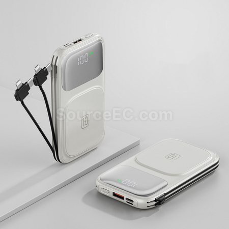 禮品訂造磁吸雙線快充移動電源紀念品