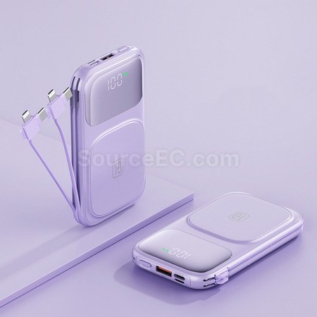 禮品訂造磁吸雙線快充移動電源紀念品