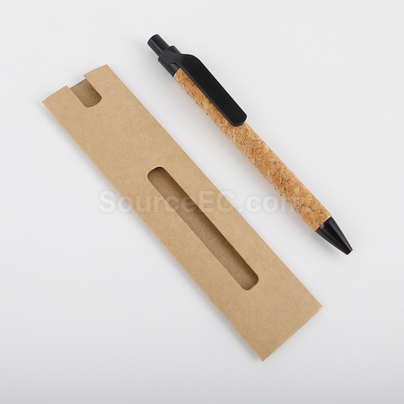 禮品訂造小麥秸稈軟木按壓筆紀念品