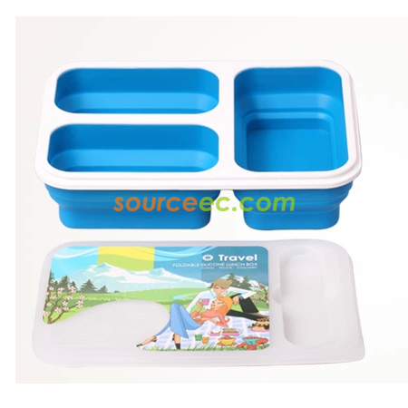 禮品訂造折疊矽膠便當盒紀念品