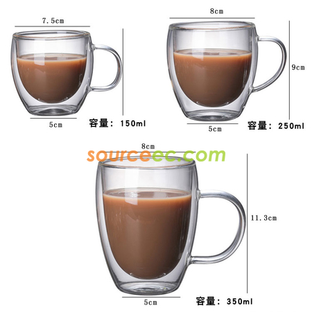 禮品訂造雙層玻璃咖啡杯紀念品