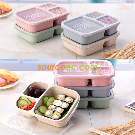 禮品訂造三格小麥飯盒紀念品