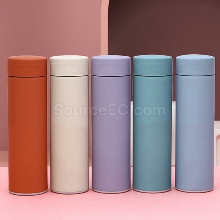 禮品訂造莫蘭迪色系橡膠漆不銹鋼保溫杯紀念品