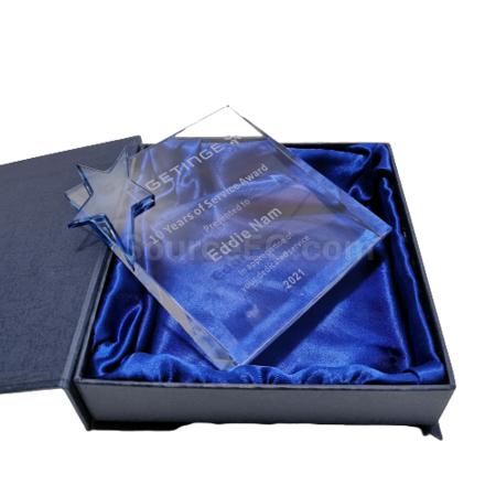 藍彩水晶獎座 | 彩色水晶獎座 | 藍色水晶座 | Crystal Trophies | 訂製水晶獎座