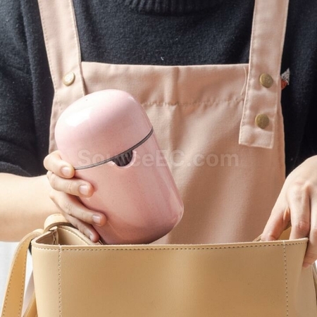 禮品訂造小麥秸稈手動便攜榨汁杯紀念品
