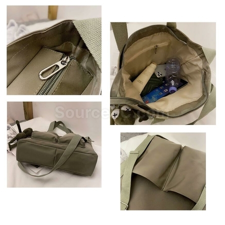禮品訂造雙兜帆布斜挎單肩兩用包紀念品