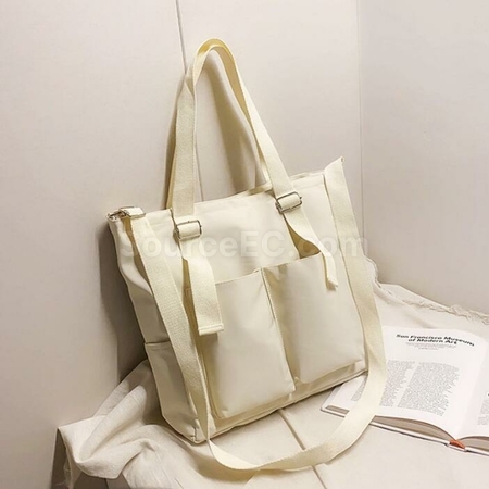 禮品訂造雙兜帆布斜挎單肩兩用包紀念品
