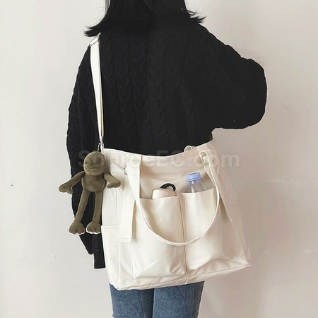 禮品訂造雙兜帆布斜挎單肩兩用包紀念品