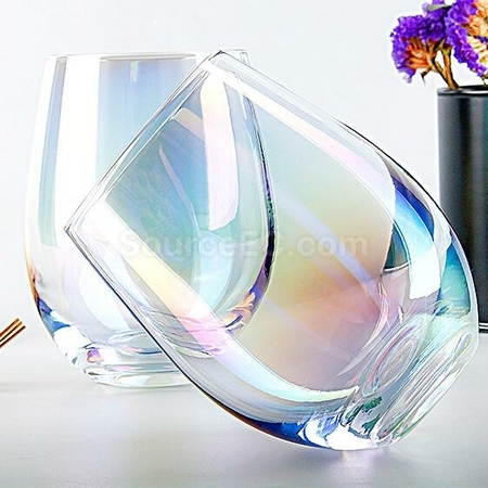 禮品訂造炫彩蛋型玻璃杯紀念品