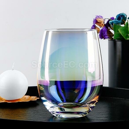 禮品訂造炫彩蛋型玻璃杯紀念品