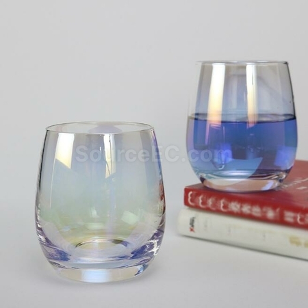 禮品訂造炫彩蛋型玻璃杯紀念品