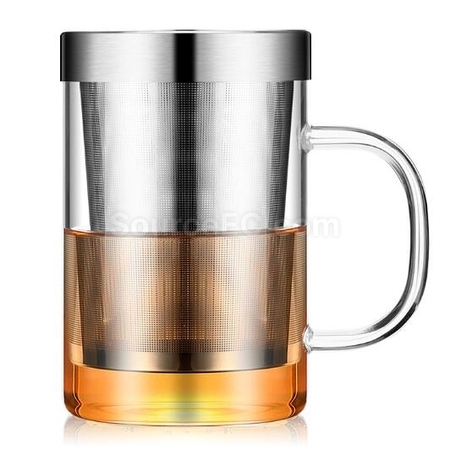 禮品訂造帶茶隔玻璃杯紀念品
