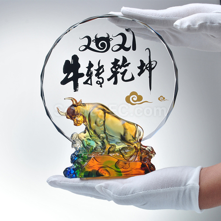 禮品訂造琉璃水晶獎座紀念品