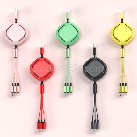 禮品訂造馬卡龍一拖三充電線紀念品