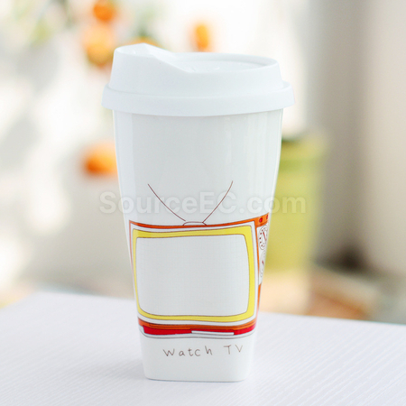 禮品訂造手寫留言杯(雙層陶瓷杯)紀念品