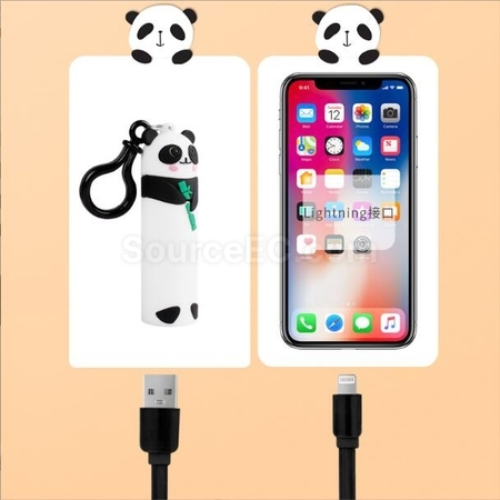 禮品訂造卡通熊貓伸縮數據線紀念品