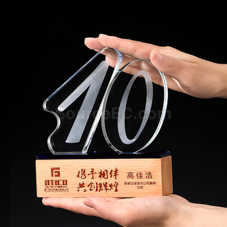 禮品訂造週年水晶獎座紀念品