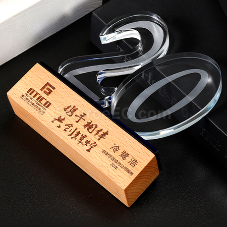 禮品訂造週年水晶獎座紀念品