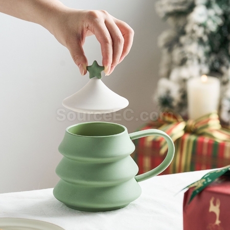 禮品訂造聖誕樹陶瓷杯紀念品