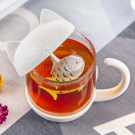 禮品訂造卡通玻璃泡茶杯紀念品