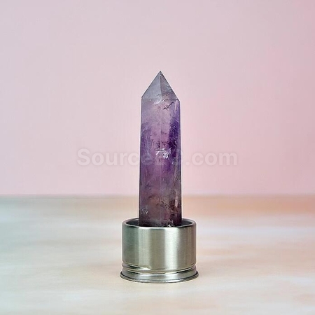 禮品訂造天然水晶柱竹蓋高硼玻璃杯紀念品