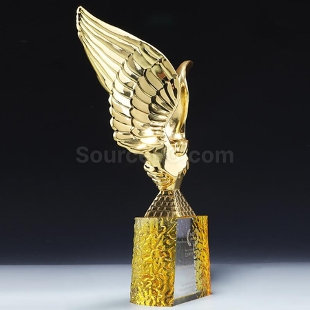 禮品訂造合作共贏金屬水晶獎座紀念品