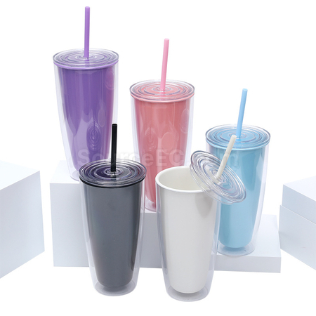禮品訂造雙層吸管杯紀念品