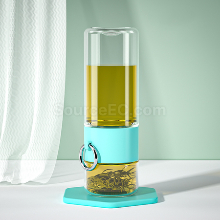 禮品訂造便攜式茶水分離玻璃杯紀念品