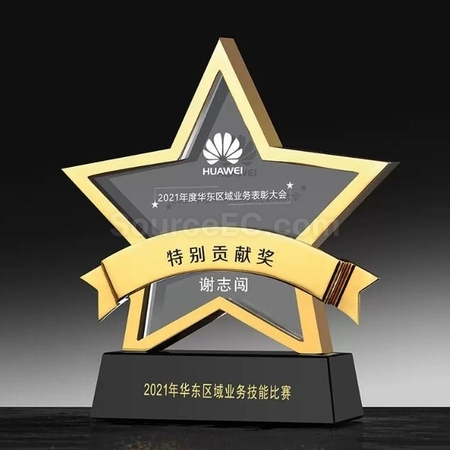 禮品訂造五角星水晶紀念品