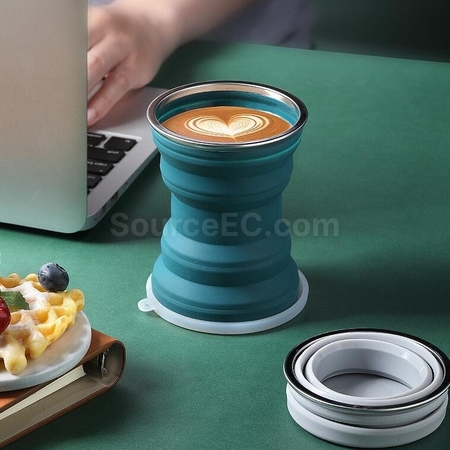 禮品訂造矽膠折疊口袋水杯紀念品