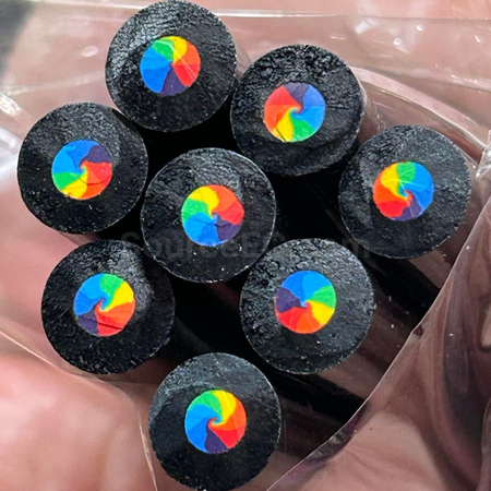 禮品訂造七色黑木彩虹芯鉛筆紀念品