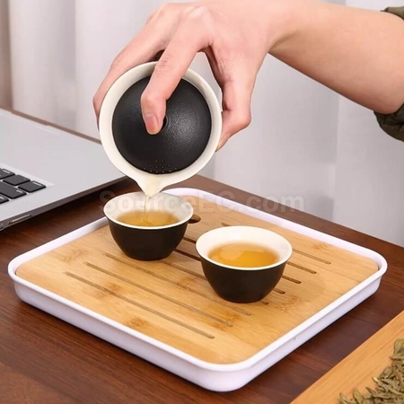 禮品訂造功夫茶一壺三杯旅行戶外便攜套裝紀念品