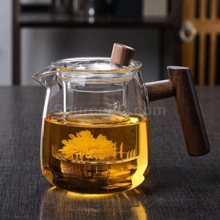 禮品訂造玻璃耐熱茶水分離茶具套裝紀念品
